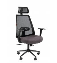 Кресло руководителя Chairman 535 Россия BLACK ткань черный/серый