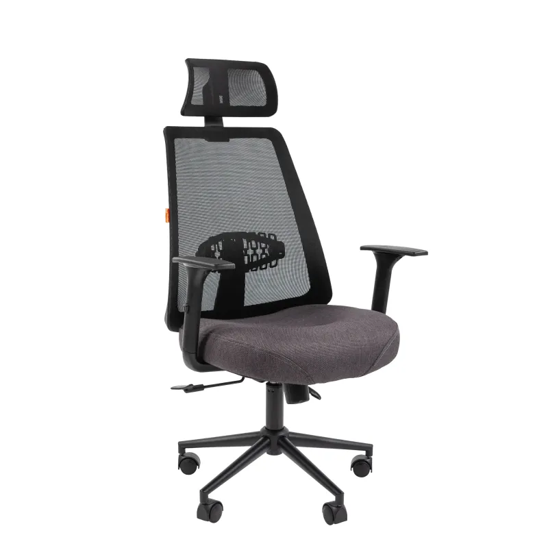 Кресло руководителя CHAIRMAN 535ПГ Россия ткань черный/серый главное фото