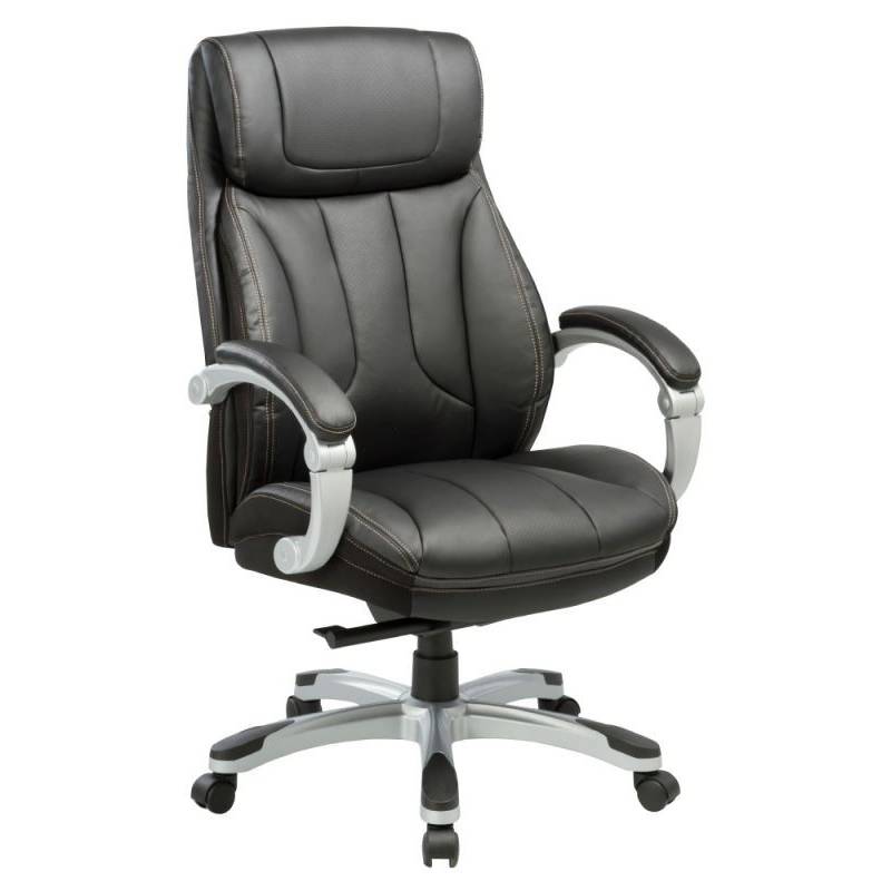 Кресло бюрократ T-9921 (черная кожа) главное фото